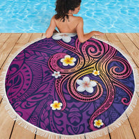 Hawaiian Octopus Tattoo and Frangipani Beach Blanket LT03 - Polynesian Pride