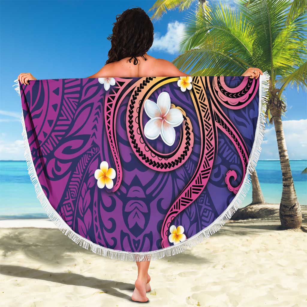 Hawaiian Octopus Tattoo and Frangipani Beach Blanket LT03 - Polynesian Pride