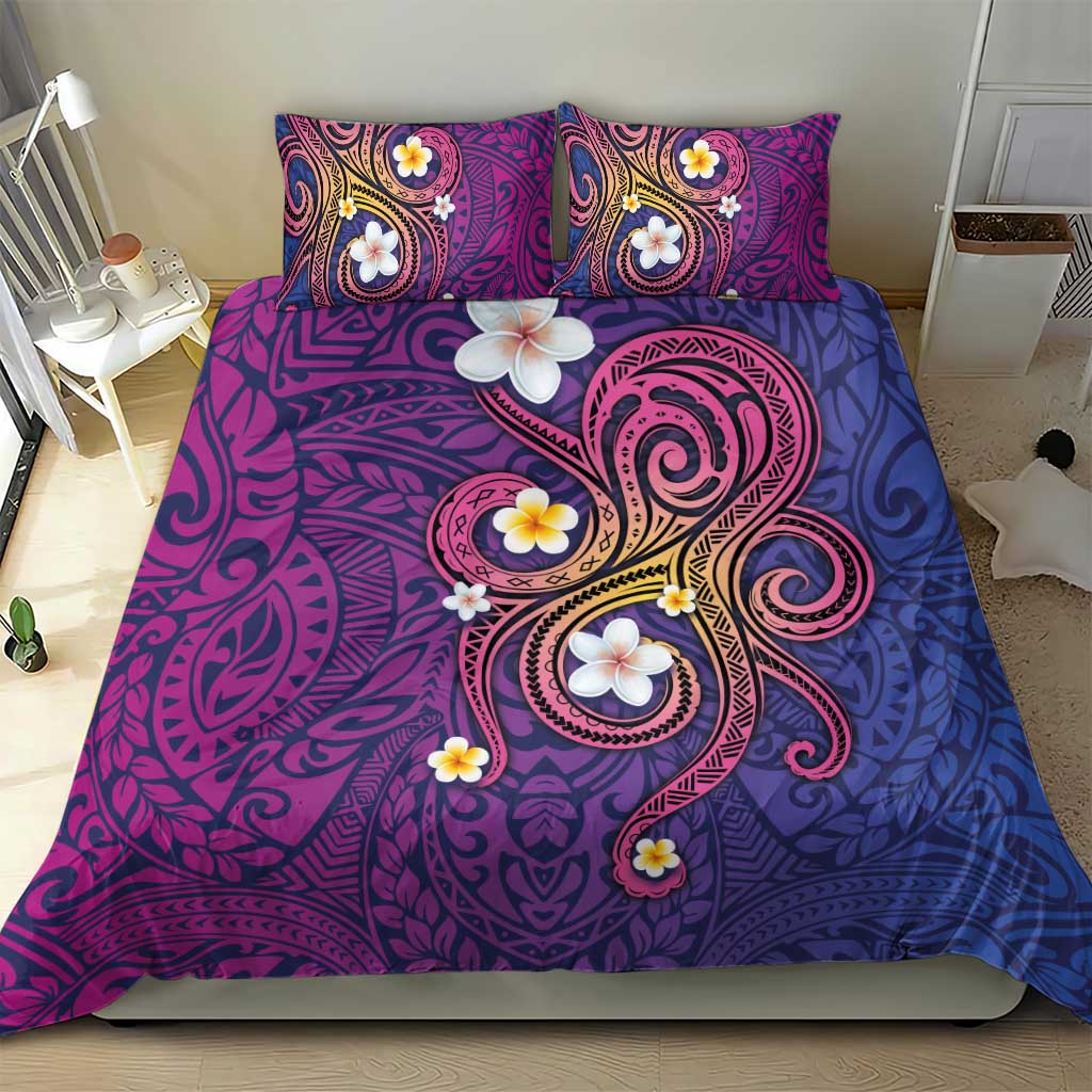 Hawaiian Octopus Tattoo and Frangipani Bedding Set LT03 - Polynesian Pride