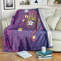 Hawaiian Octopus Tattoo and Frangipani Blanket LT03 Purple - Polynesian Pride