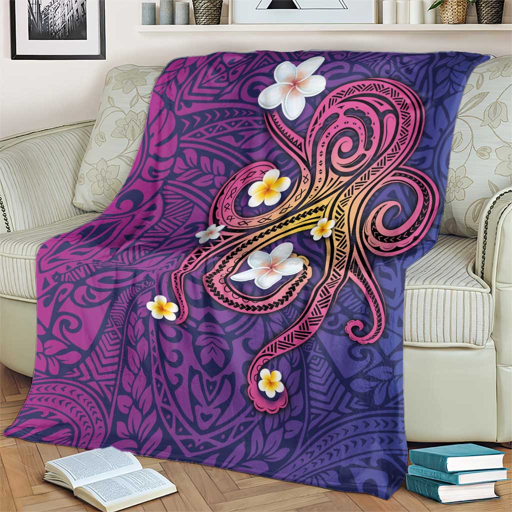 Hawaiian Octopus Tattoo and Frangipani Blanket LT03 - Polynesian Pride