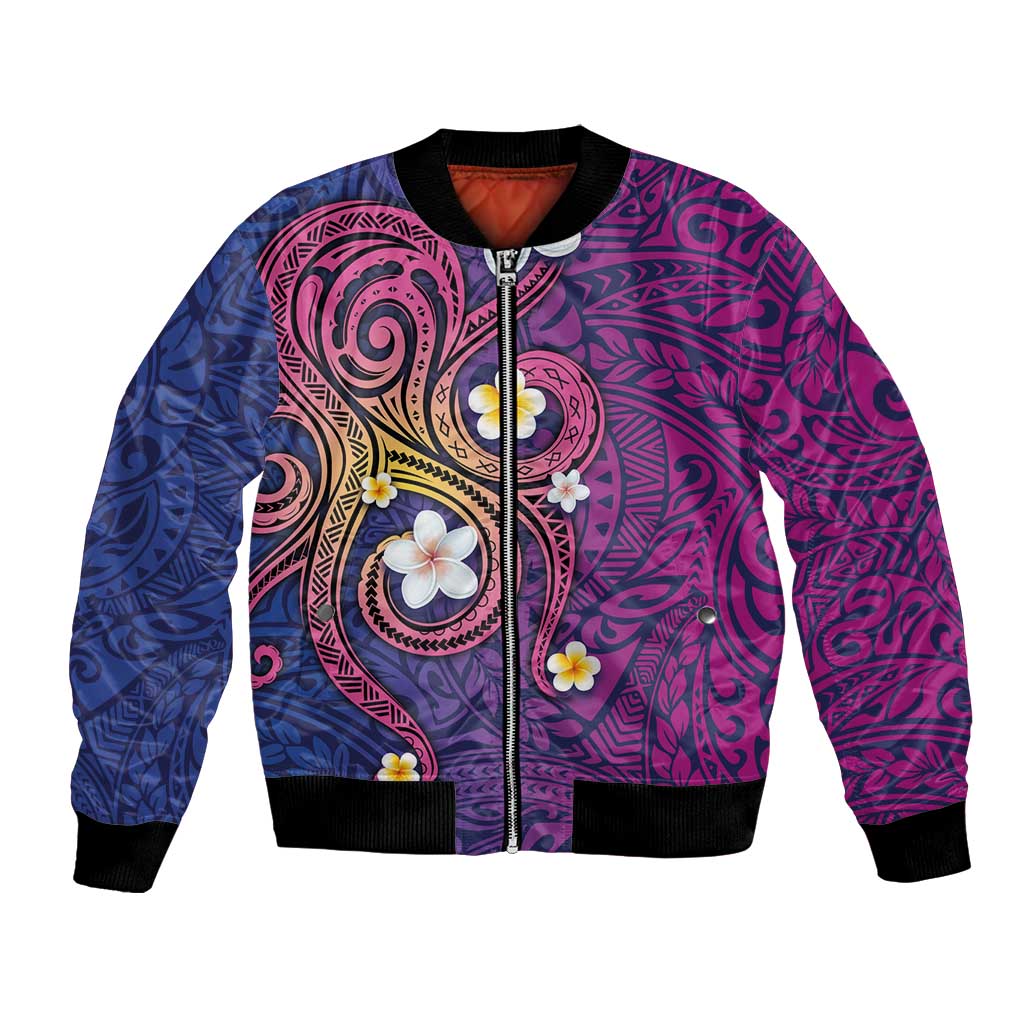 Hawaiian Octopus Tattoo and Frangipani Bomber Jacket