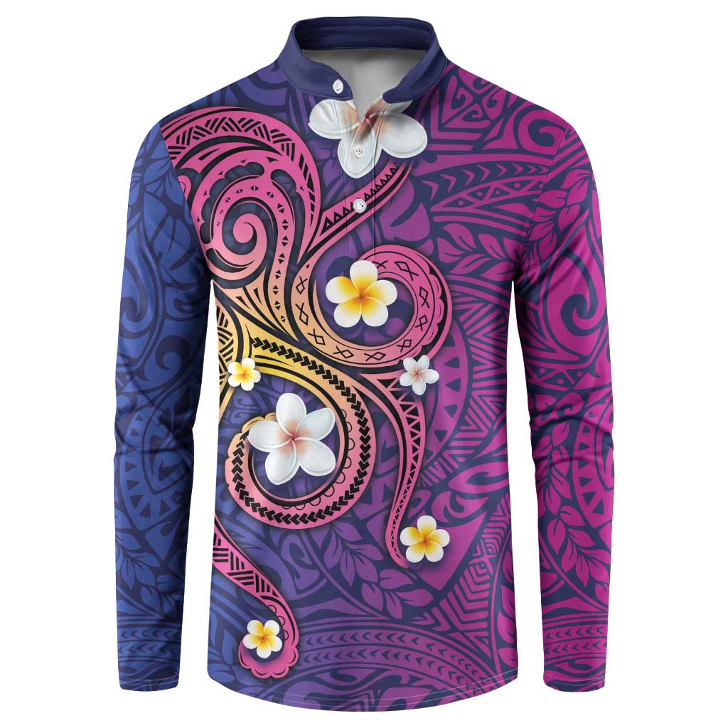Hawaiian Octopus Tattoo and Frangipani Button Sweatshirt