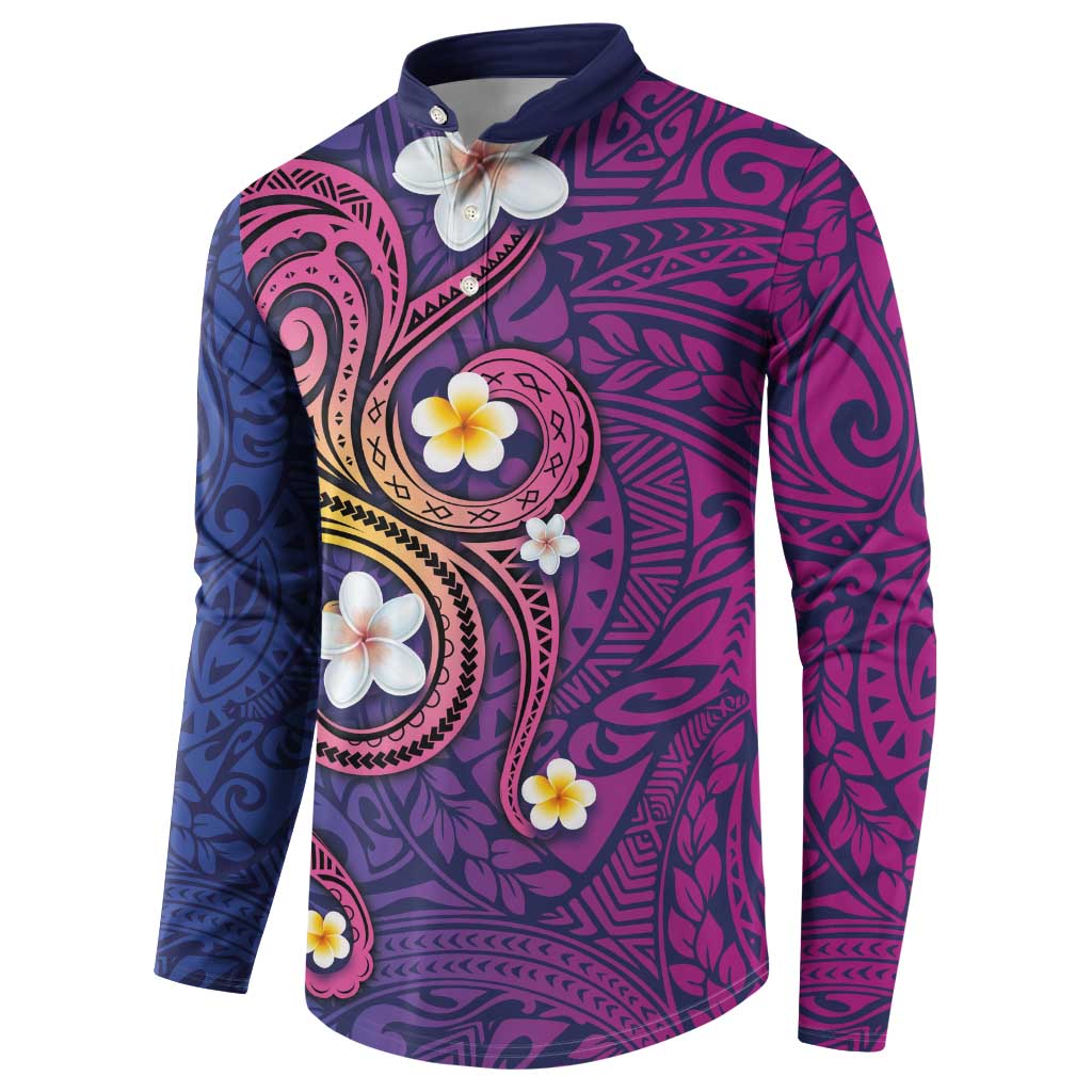 Hawaiian Octopus Tattoo and Frangipani Button Sweatshirt