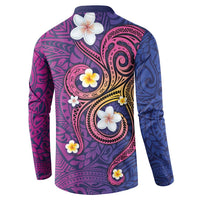 Hawaiian Octopus Tattoo and Frangipani Button Sweatshirt