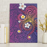 Hawaiian Octopus Tattoo and Frangipani Canvas Wall Art LT03 Without Frame Purple - Polynesian Pride
