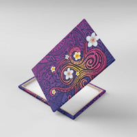 Hawaiian Octopus Tattoo and Frangipani Canvas Wall Art LT03 With Frame Purple - Polynesian Pride
