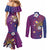 Hawaiian Octopus Tattoo and Frangipani Couples Matching Mermaid Dress and Long Sleeve Button Shirt