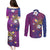 Hawaiian Octopus Tattoo and Frangipani Couples Matching Puletasi and Long Sleeve Button Shirt