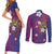 Hawaiian Octopus Tattoo and Frangipani Couples Matching Short Sleeve Bodycon Dress and Long Sleeve Button Shirt