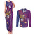 Hawaiian Octopus Tattoo and Frangipani Couples Matching Tank Maxi Dress and Long Sleeve Button Shirt