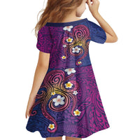 Hawaiian Octopus Tattoo and Frangipani Family Matching Off Shoulder Maxi Dress and Hawaiian Shirt