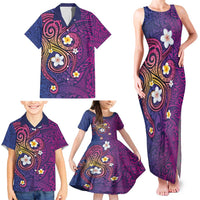 Hawaiian Octopus Tattoo and Frangipani Family Matching Tank Maxi Dress and Hawaiian Shirt LT03 - Polynesian Pride