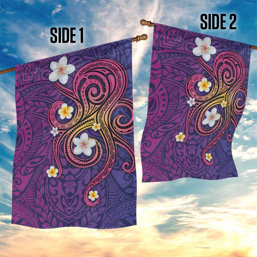 Hawaiian Octopus Tattoo and Frangipani Garden Flag LT03 - Polynesian Pride