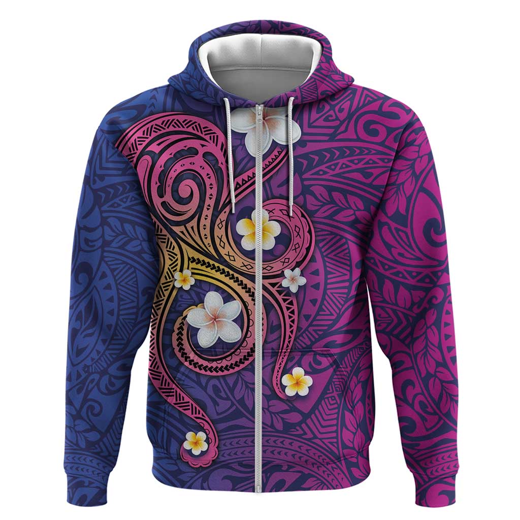 Hawaiian Octopus Tattoo and Frangipani Hoodie
