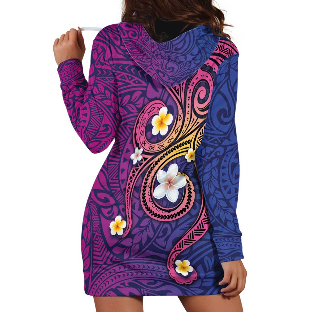 Hawaiian Octopus Tattoo and Frangipani Hoodie Dress LT03 - Polynesian Pride