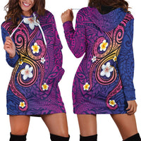 Hawaiian Octopus Tattoo and Frangipani Hoodie Dress LT03 - Polynesian Pride