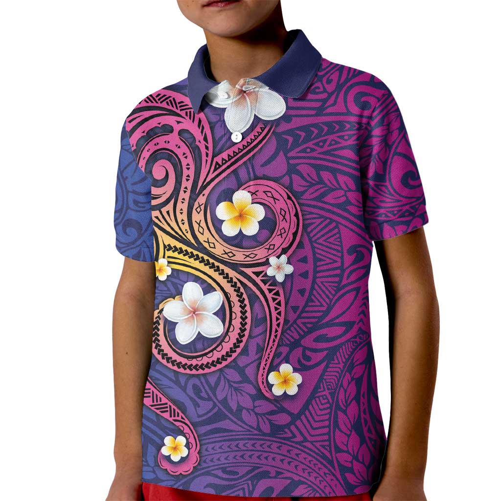 Hawaiian Octopus Tattoo and Frangipani Kid Polo Shirt