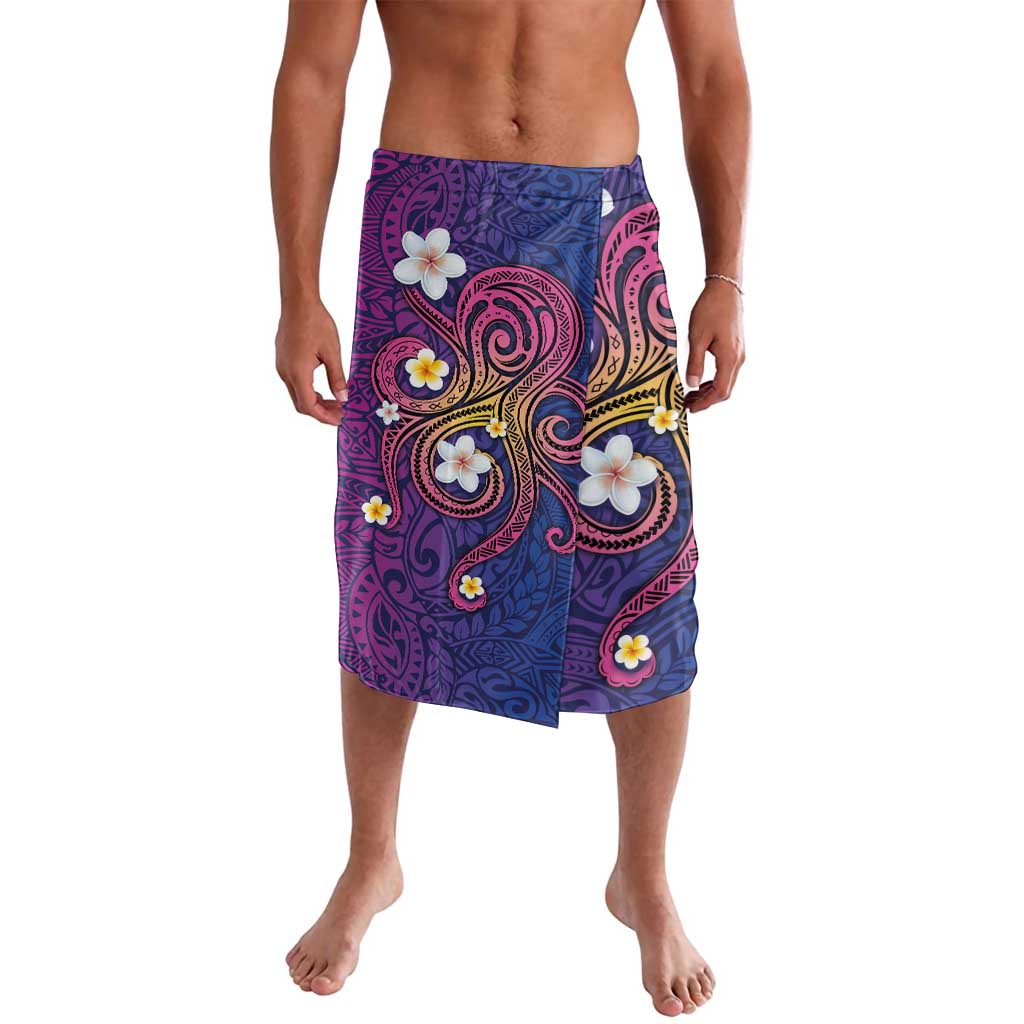 Hawaiian Octopus Tattoo and Frangipani Lavalava LT03 Purple - Polynesian Pride