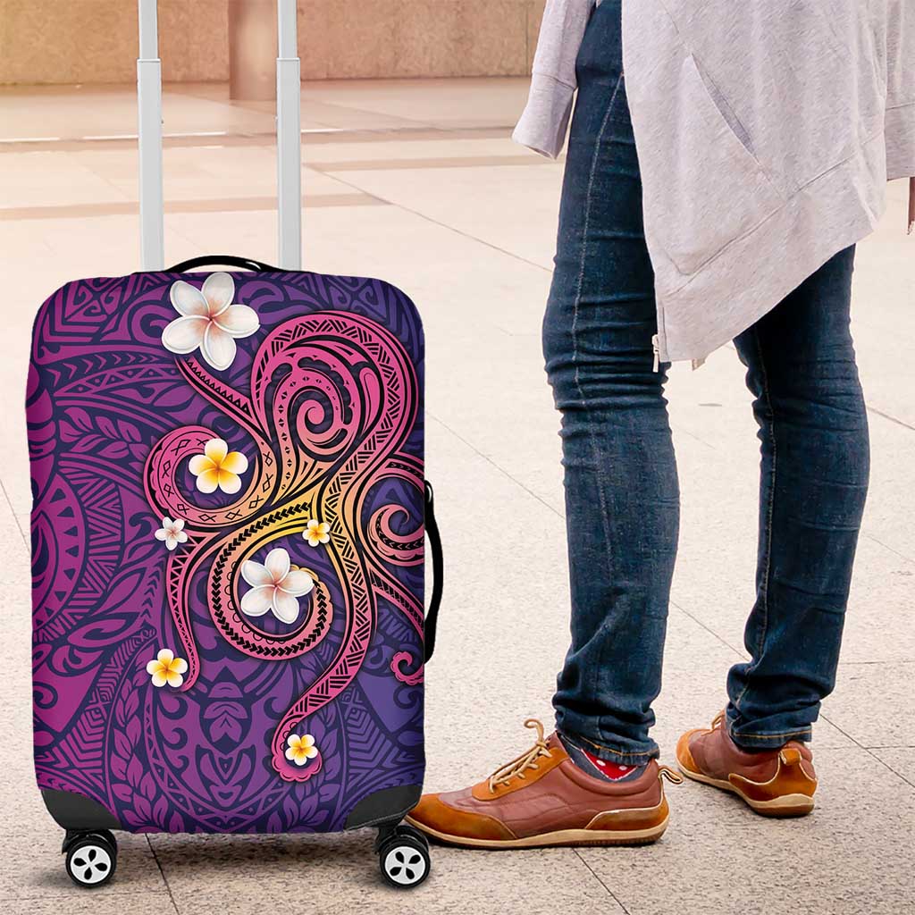 Hawaiian Octopus Tattoo and Frangipani Luggage Cover