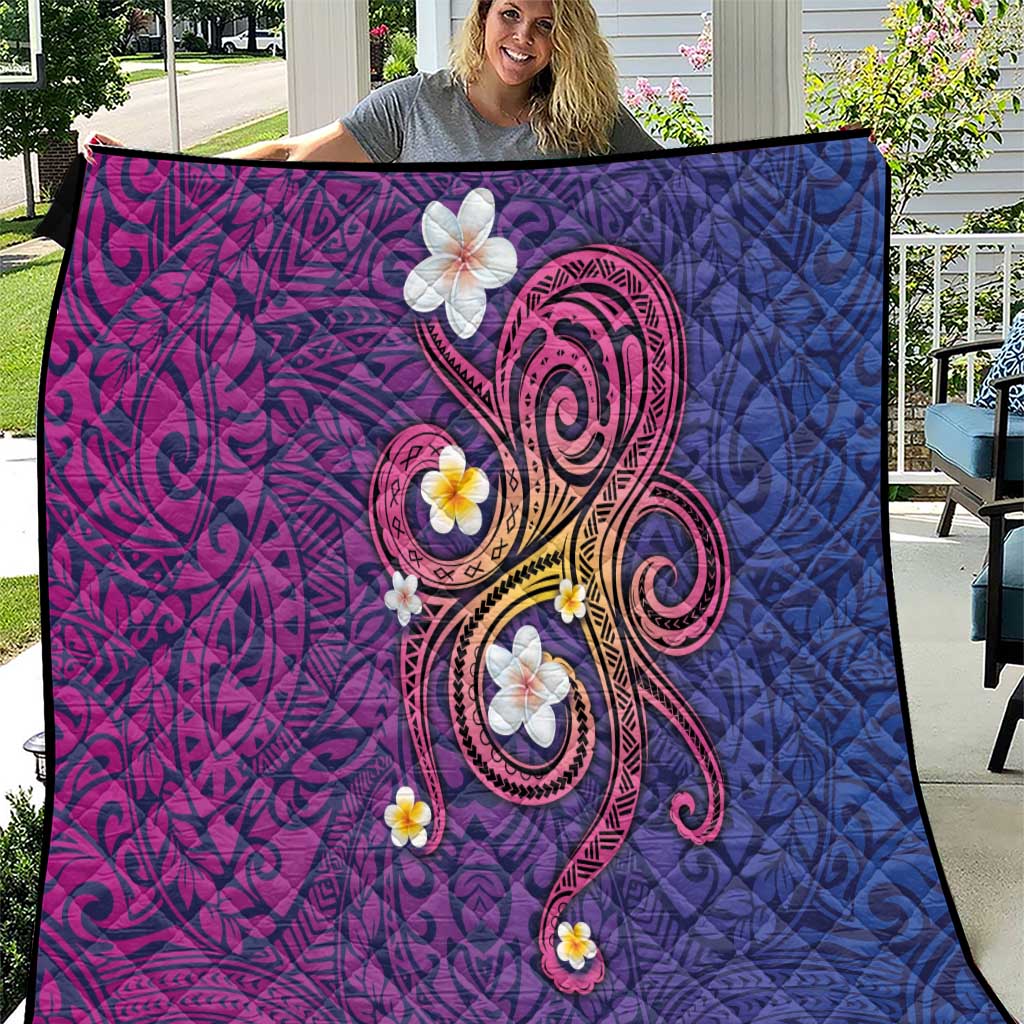 Hawaiian Octopus Tattoo and Frangipani Quilt