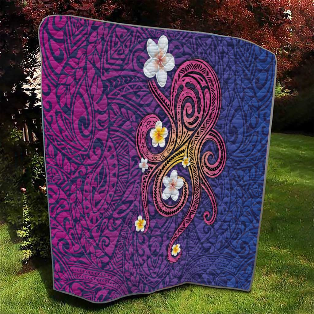 Hawaiian Octopus Tattoo and Frangipani Quilt