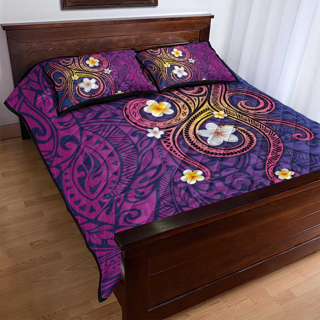 Hawaiian Octopus Tattoo and Frangipani Quilt Bed Set LT03 - Polynesian Pride