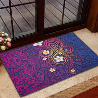 Hawaiian Octopus Tattoo and Frangipani Rubber Doormat