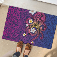 Hawaiian Octopus Tattoo and Frangipani Rubber Doormat