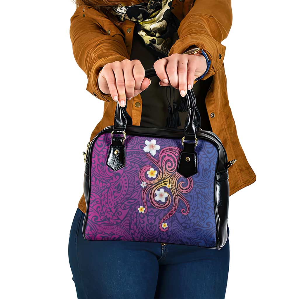 Hawaiian Octopus Tattoo and Frangipani Shoulder Handbag