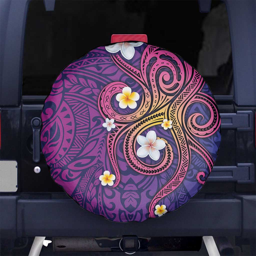Hawaiian Octopus Tattoo and Frangipani Spare Tire Cover LT03 - Polynesian Pride
