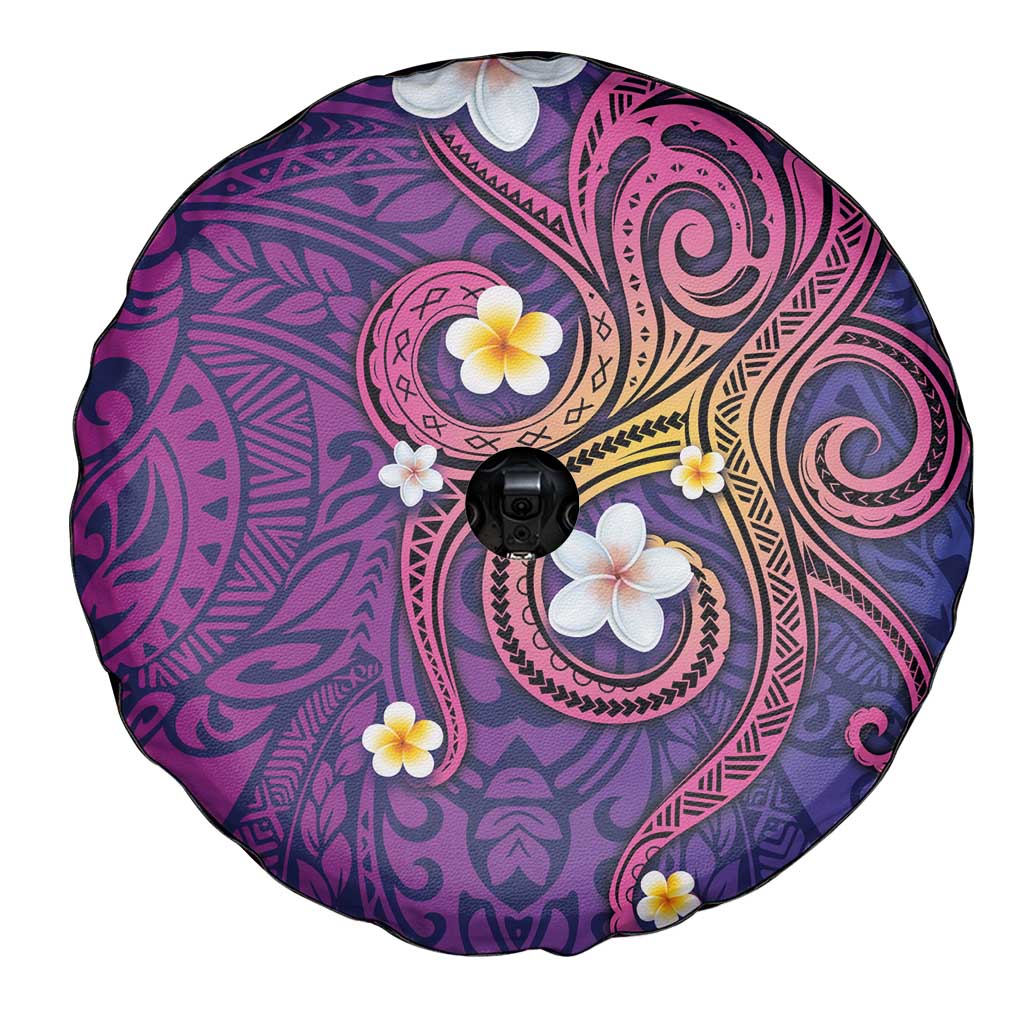 Hawaiian Octopus Tattoo and Frangipani Spare Tire Cover LT03 - Polynesian Pride