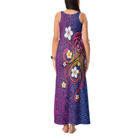 Hawaiian Octopus Tattoo and Frangipani Tank Maxi Dress LT03 - Polynesian Pride