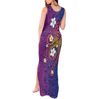 Hawaiian Octopus Tattoo and Frangipani Tank Maxi Dress LT03 - Polynesian Pride
