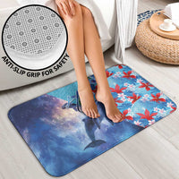 Hawaii Aloha Whales Bathroom Set Hibiscus and Whales with Polynesian Pattern - Polynesian Pride