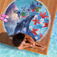Hawaii Aloha Whales Beach Blanket Hibiscus and Whales with Polynesian Pattern LT03 - Polynesian Pride