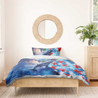 Hawaii Aloha Whales Bedding Set Hibiscus and Whales with Polynesian Pattern - Polynesian Pride