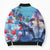 Hawaii Aloha Whales Bomber Puffer Jacket Hibiscus and Whales with Polynesian Pattern - Polynesian Pride