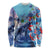 Hawaii Aloha Whales Long Sleeve Shirt Hibiscus and Whales with Polynesian Pattern - Polynesian Pride