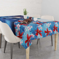 Hawaii Aloha Whales Tablecloth Hibiscus and Whales with Polynesian Pattern LT03 - Polynesian Pride
