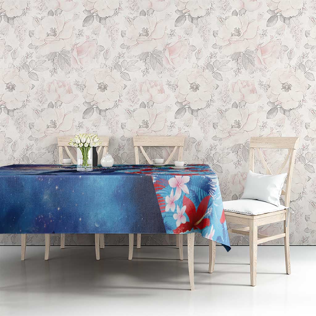 Hawaii Aloha Whales Tablecloth Hibiscus and Whales with Polynesian Pattern LT03 - Polynesian Pride