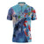 Hawaii Aloha Whales Zipper Polo Shirt Hibiscus and Whales with Polynesian Pattern - Polynesian Pride