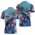 Hawaii Aloha Whales Zipper Polo Shirt Hibiscus and Whales with Polynesian Pattern - Polynesian Pride