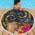 Tokelau Tokehega Day Beach Blanket Coat of Arms with Polynesian Tattoo and Hibiscus