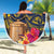 Tokelau Tokehega Day Beach Blanket Coat of Arms with Polynesian Tattoo and Hibiscus