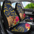 Tokelau Tokehega Day Car Seat Cover Coat of Arms with Polynesian Tattoo and Hibiscus