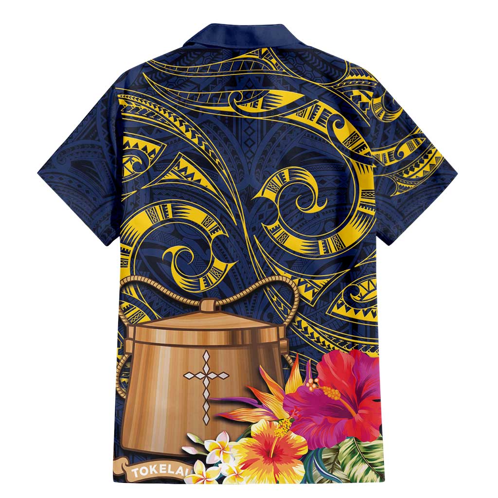 Tokelau Tokehega Day Family Matching Mermaid Dress and Hawaiian Shirt Coat of Arms with Polynesian Tattoo and Hibiscus