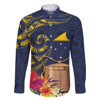 Tokelau Tokehega Day Family Matching Mermaid Dress and Hawaiian Shirt Coat of Arms with Polynesian Tattoo and Hibiscus