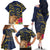 Tokelau Tokehega Day Family Matching Off The Shoulder Long Sleeve Dress and Hawaiian Shirt Coat of Arms with Polynesian Tattoo and Hibiscus