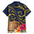 Tokelau Tokehega Day Family Matching Off Shoulder Short Dress and Hawaiian Shirt Coat of Arms with Polynesian Tattoo and Hibiscus